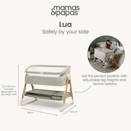 Mamas & Papas Bedside Sleeping Lua Bedside Crib - Sage