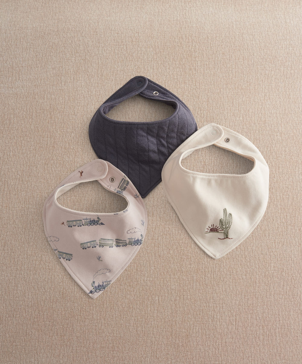 Mamas &amp; Papas Bibs &amp; Muslins Blank Blue Bandana Bibs (Pack of 3)