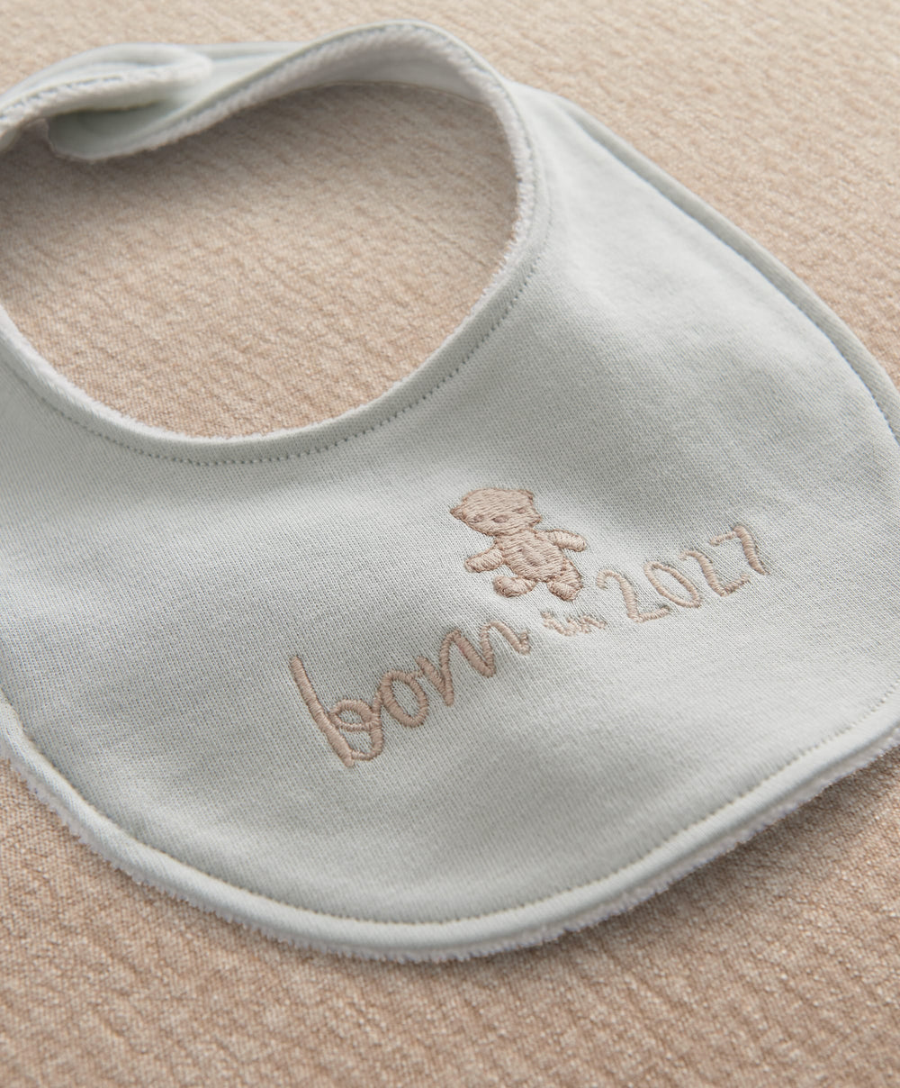 Mamas &amp; Papas Bibs &amp; Muslins Blank Born in 2027 Bib - Blue