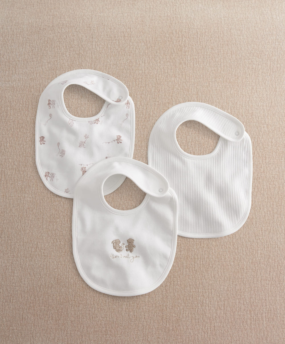 Mamas &amp; Papas Bibs &amp; Muslins Blank Celebration Print Bibs (Pack of 3)