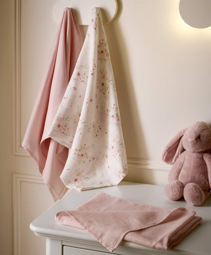 Mamas & Papas Bibs & Muslins Large Floral Muslin Cloths - 3 Pack