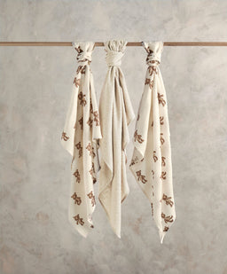 Mamas & Papas Bibs & Muslins Large Muslin Squares (3 Pack) - Brown Bear