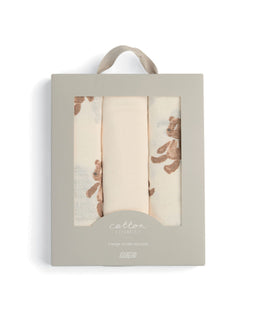 Mamas & Papas Bibs & Muslins Large Muslin Squares (3 Pack) - Brown Bear