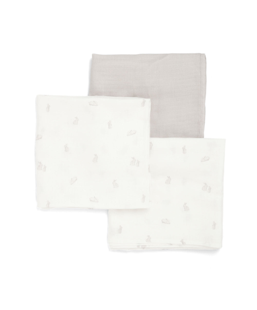 Mamas &amp; Papas Bibs &amp; Muslins Large Muslin Squares (3 pack) - Bunny