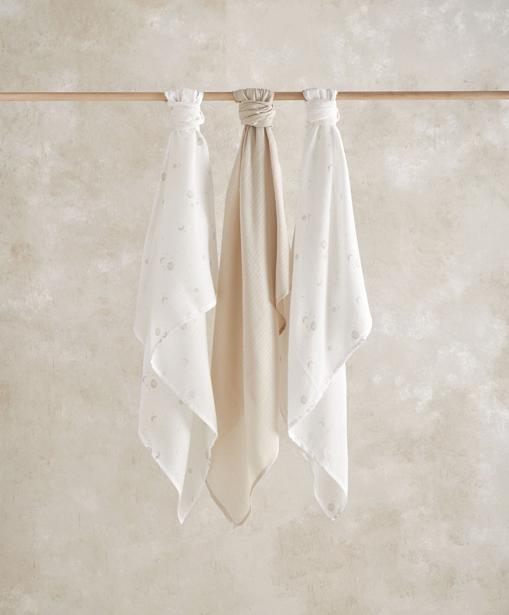 Mamas &amp; Papas Bibs &amp; Muslins Large Muslin Squares (3 Pack) - Cosmic Sky