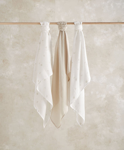 Mamas & Papas Bibs & Muslins Large Muslin Squares (3 Pack) - Cosmic Sky