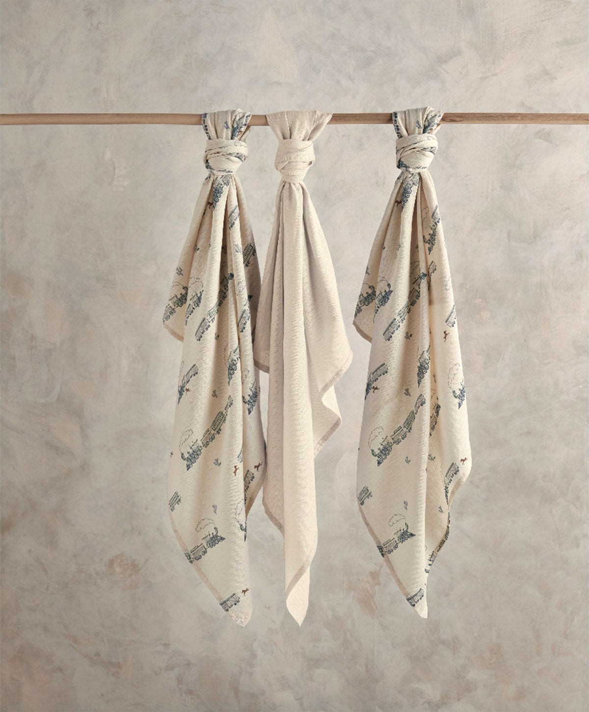 Mamas & Papas Bibs & Muslins Large Muslin Squares (3 Pack) - Train