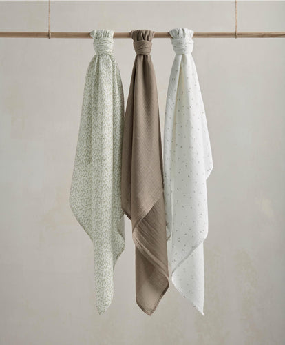 Mamas & Papas Bibs & Muslins Large Muslin Squares (3 pack) - Welcome to the World Seedling