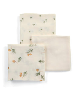 Mamas & Papas Bibs & Muslins Large Muslin Squares (Pack of 3) - Acorn/Clover