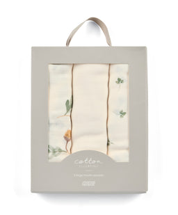Mamas & Papas Bibs & Muslins Large Muslin Squares (Pack of 3) - Acorn/Clover
