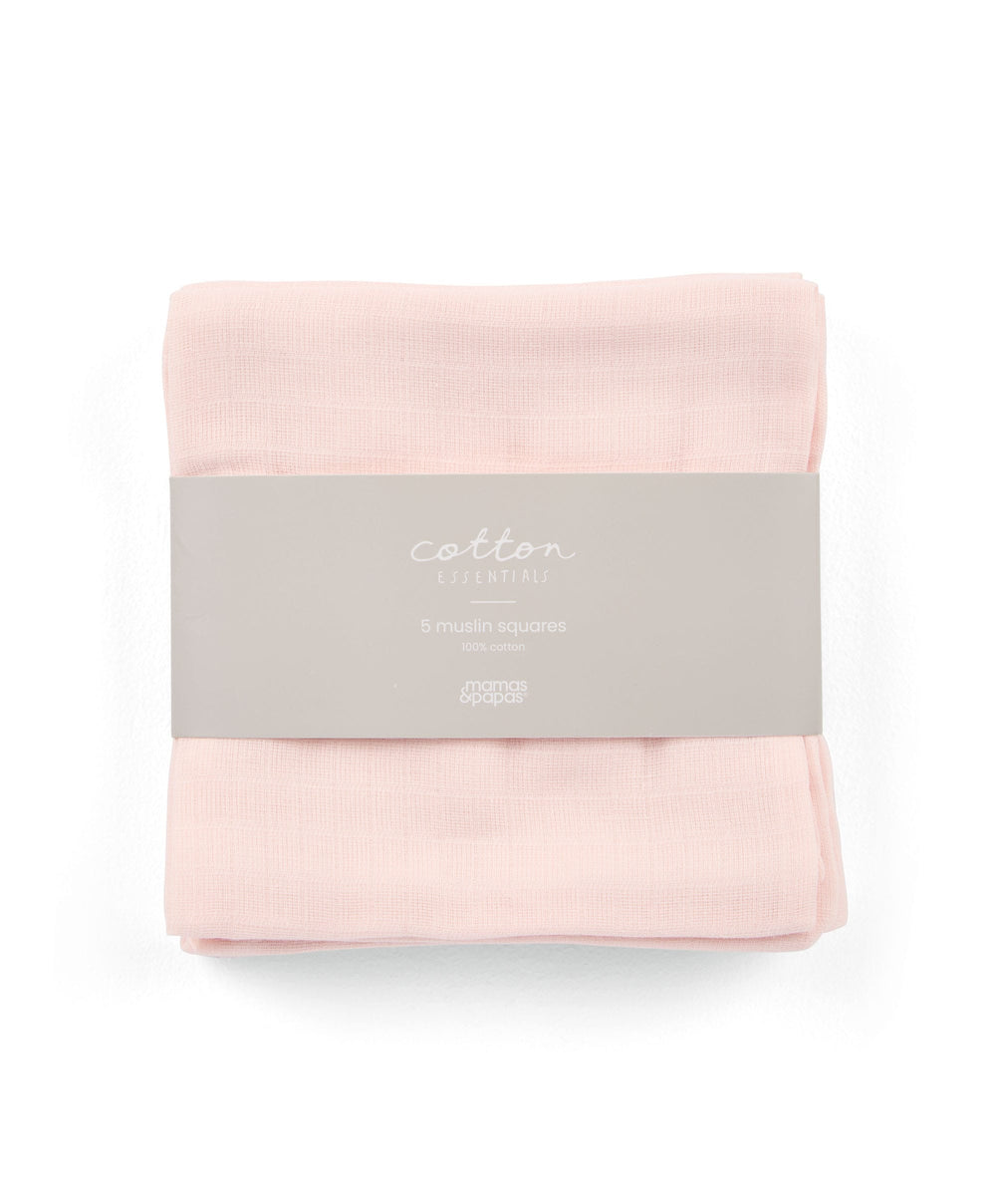 Mamas &amp; Papas Bibs &amp; Muslins Muslin Squares (Pack of 5) - Pink