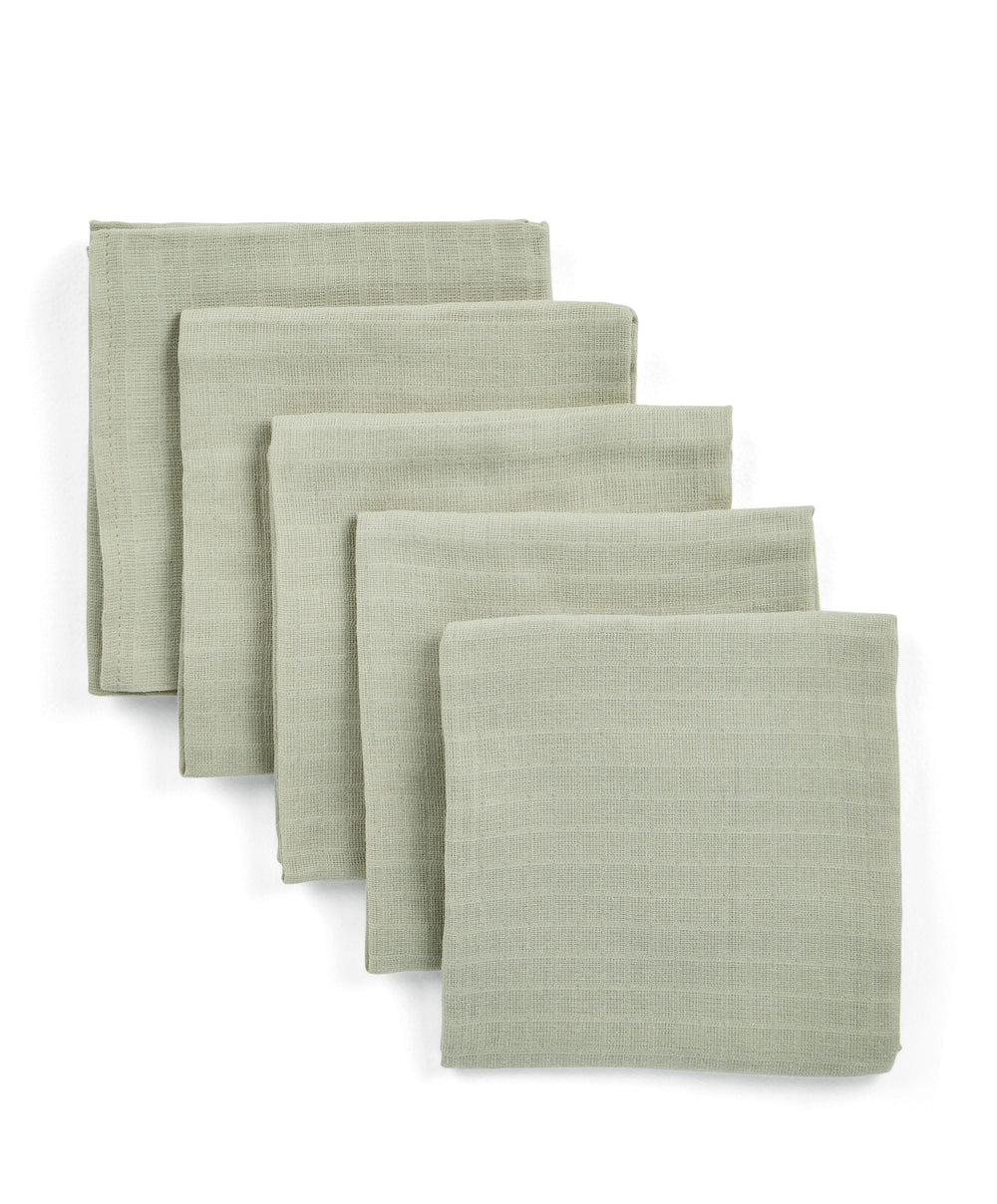 Mamas &amp; Papas Bibs &amp; Muslins Muslin Squares (Pack of 5) - Sage Green