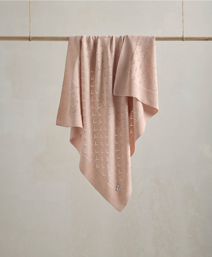 Mamas & Papas Blankets Born to be Wild - Pink Pointelle Blanket