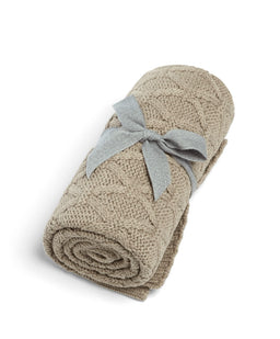 Mamas & Papas Blankets Cable Knit Blanket - Welcome to the World Seedling - Mocha