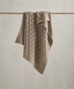 Mamas & Papas Blankets Cable Knit Blanket - Welcome to the World Seedling - Mocha