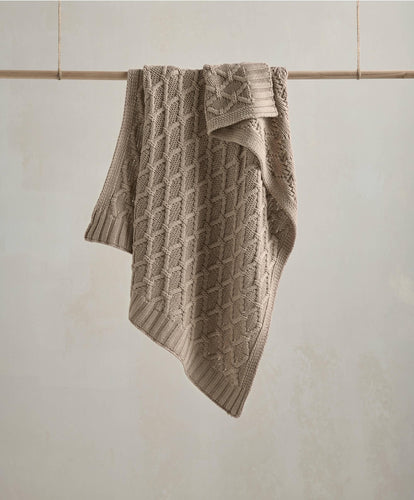 Mamas & Papas Blankets Cable Knit Blanket - Welcome to the World Seedling - Mocha