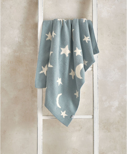 Mamas & Papas Blankets Chenille Blanket - Blue Moon/Star