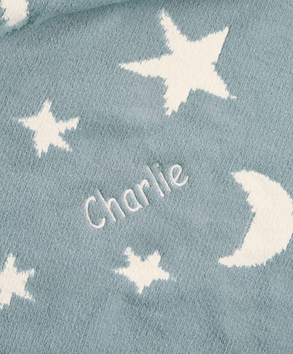 Mamas &amp; Papas Blankets Chenille Blanket - Blue Moon/Star