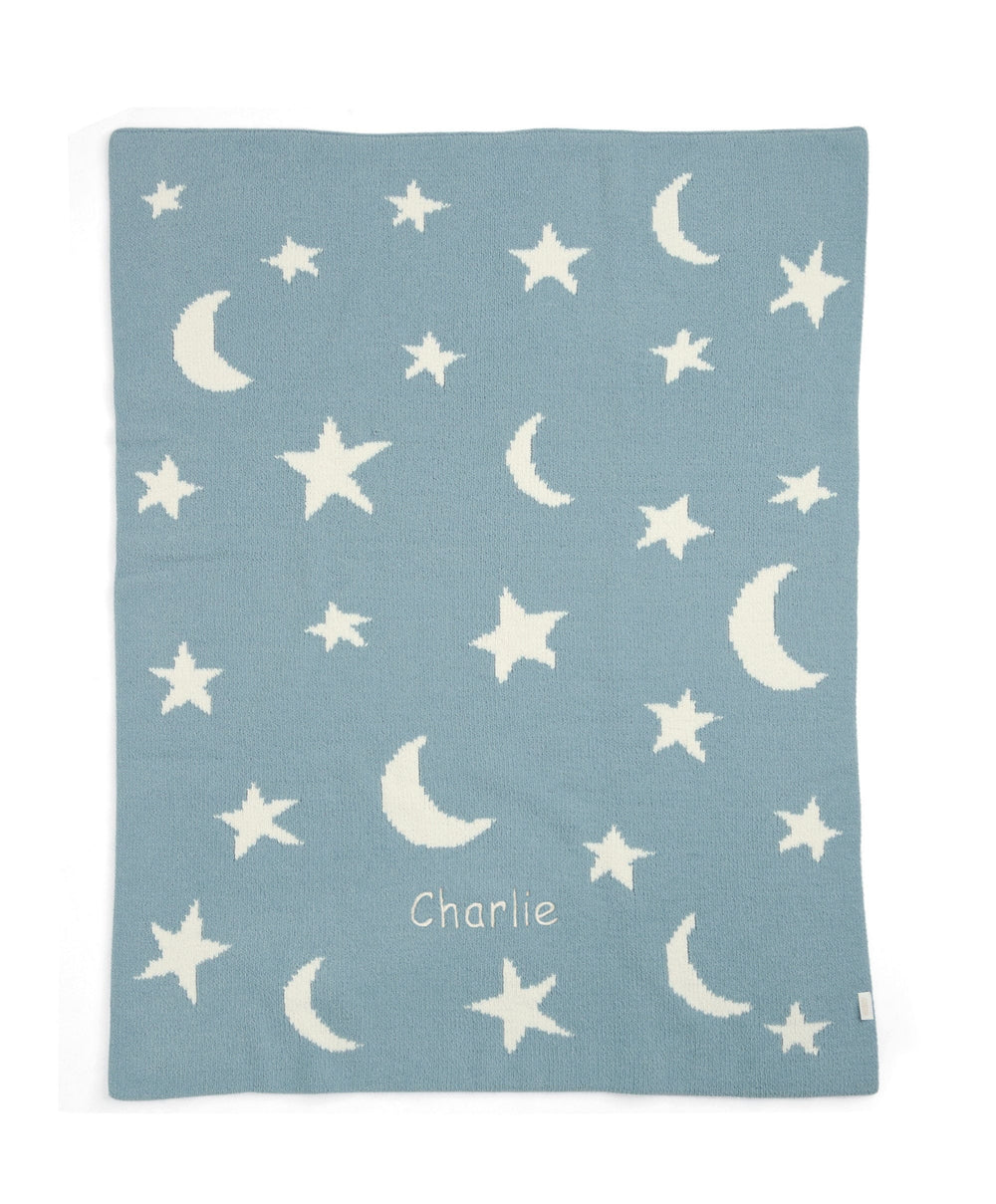 Mamas &amp; Papas Blankets Chenille Blanket - Blue Moon/Star