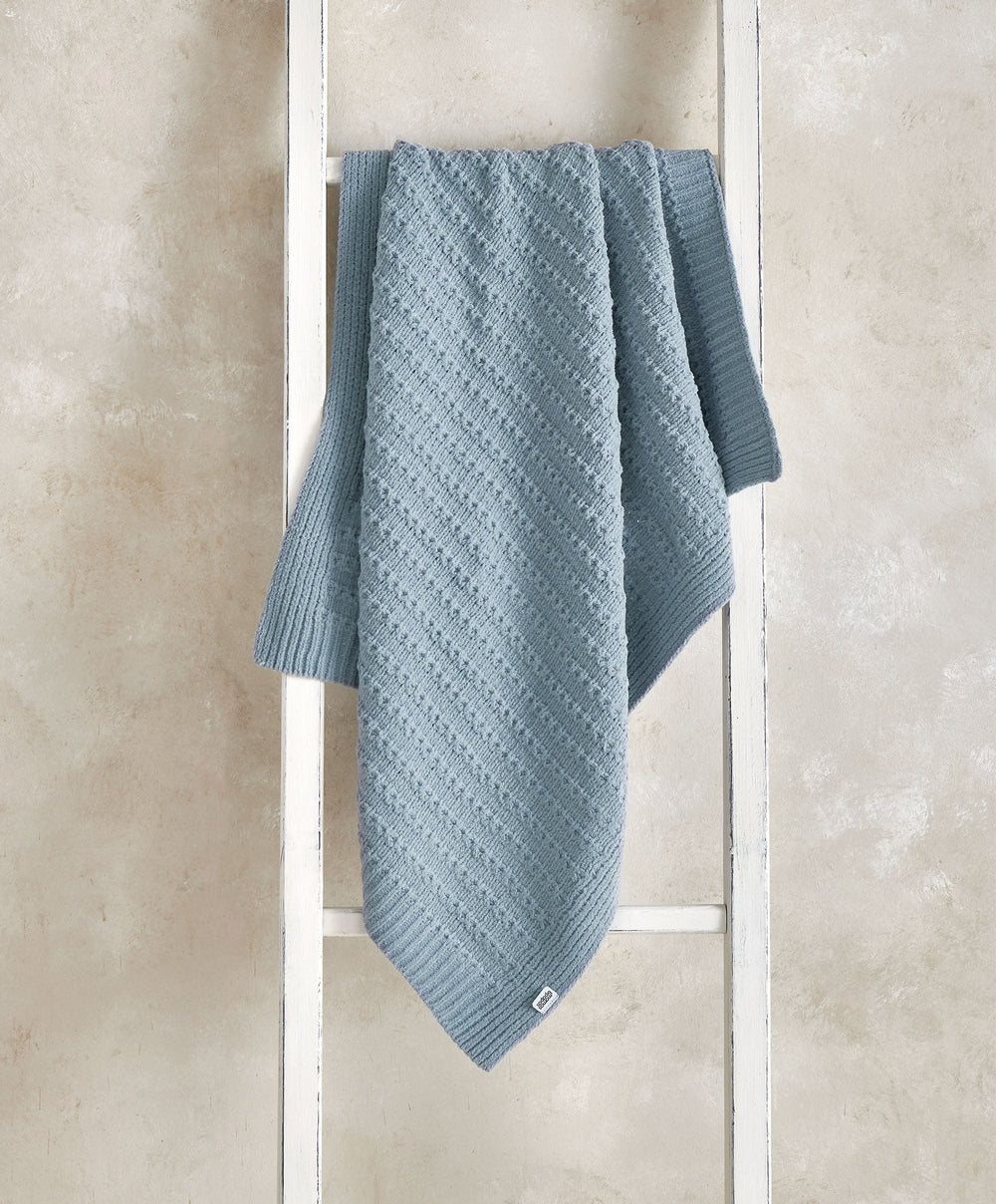 Mamas &amp; Papas Blankets Chenille Blanket - Blue Stripe