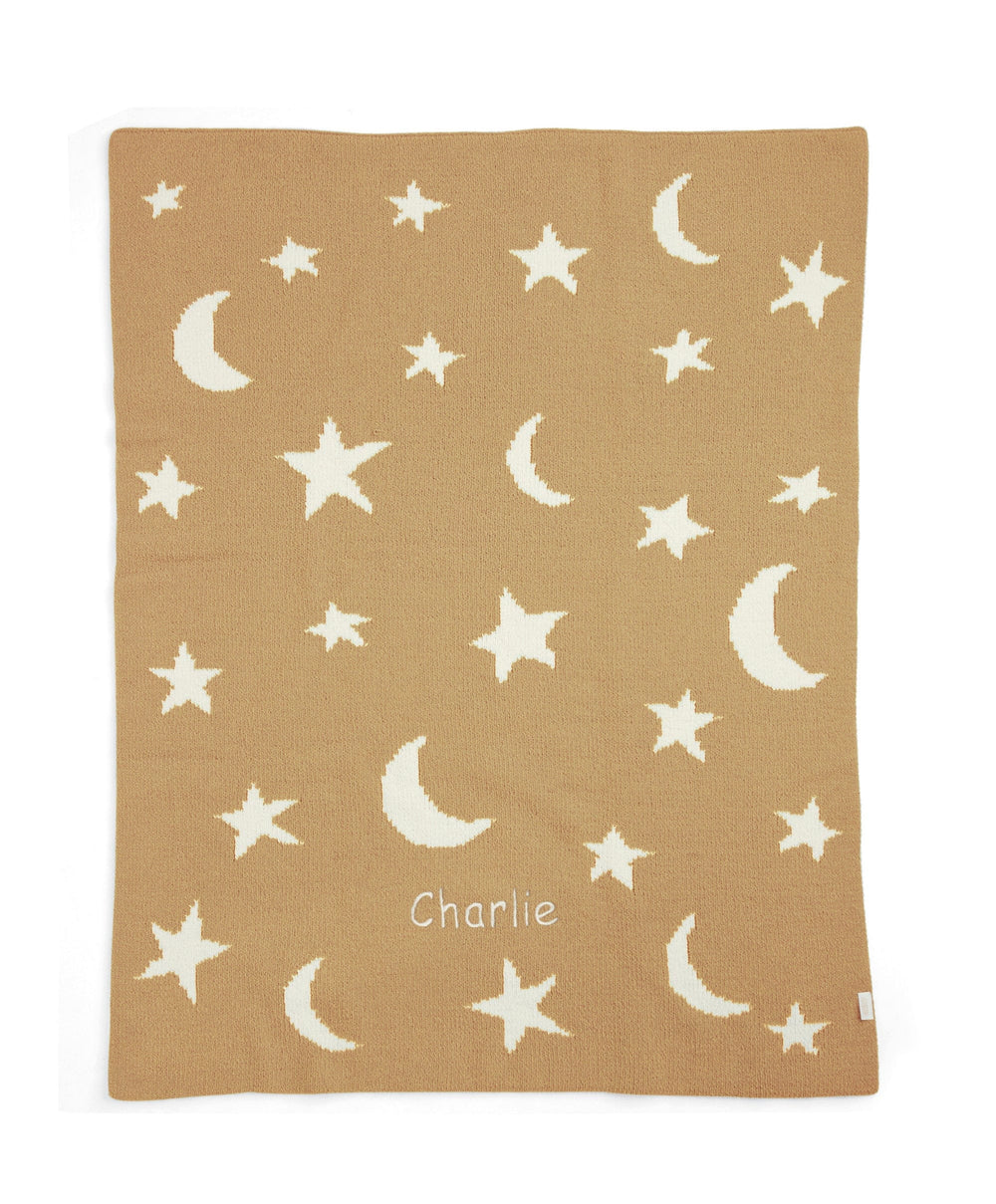 Mamas &amp; Papas Blankets Chenille Blanket - Mustard Moon/Star