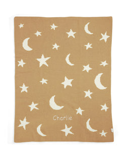 Mamas & Papas Blankets Chenille Blanket - Mustard Moon/Star