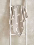 Chenille Blanket - Neutral Moon/Star