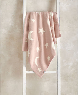 Mamas & Papas Blankets Chenille Blanket - Pink Moon/Star