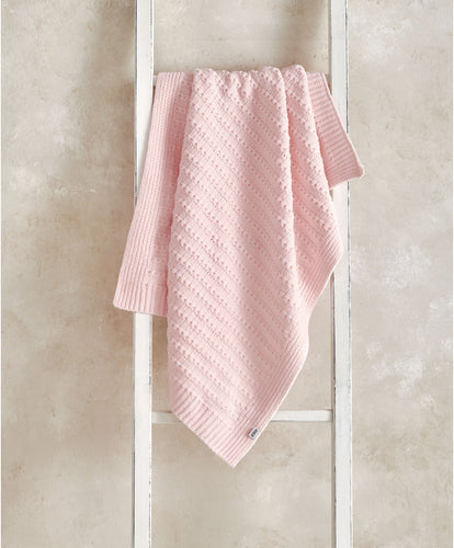 Mamas & Papas Blankets Chenille Blanket - Pink Stripe