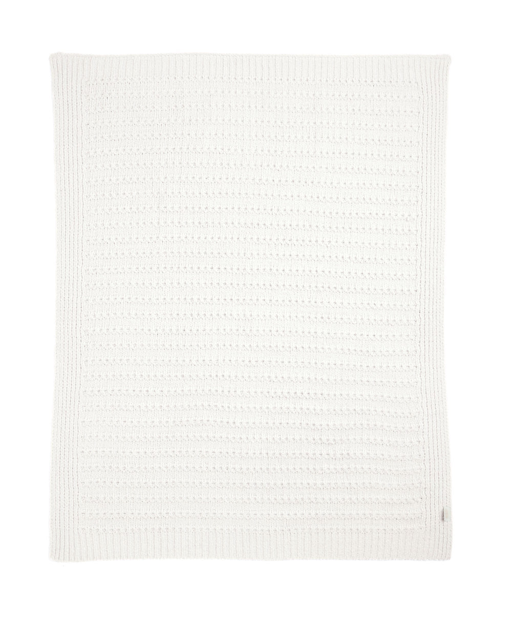 Mamas &amp; Papas Blankets Chenille Blanket - White Stripe