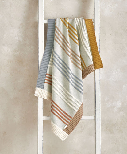 Mamas & Papas Blankets Cotton Essentials Knitted Blanket - Multi Colour Striped