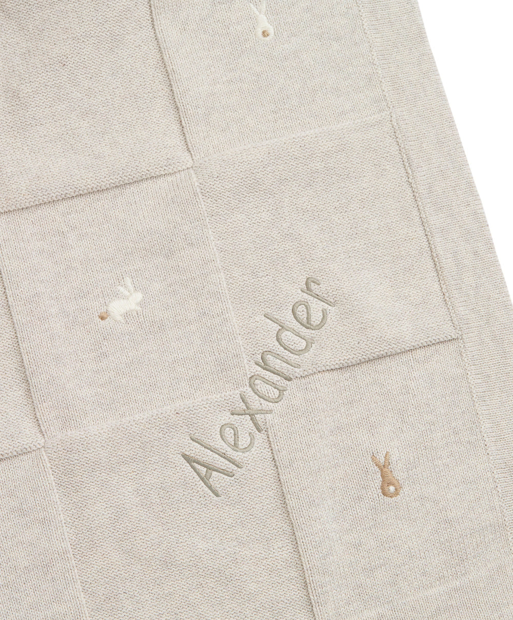 Mamas &amp; Papas Blankets Knitted Blanket - Bunny Grey