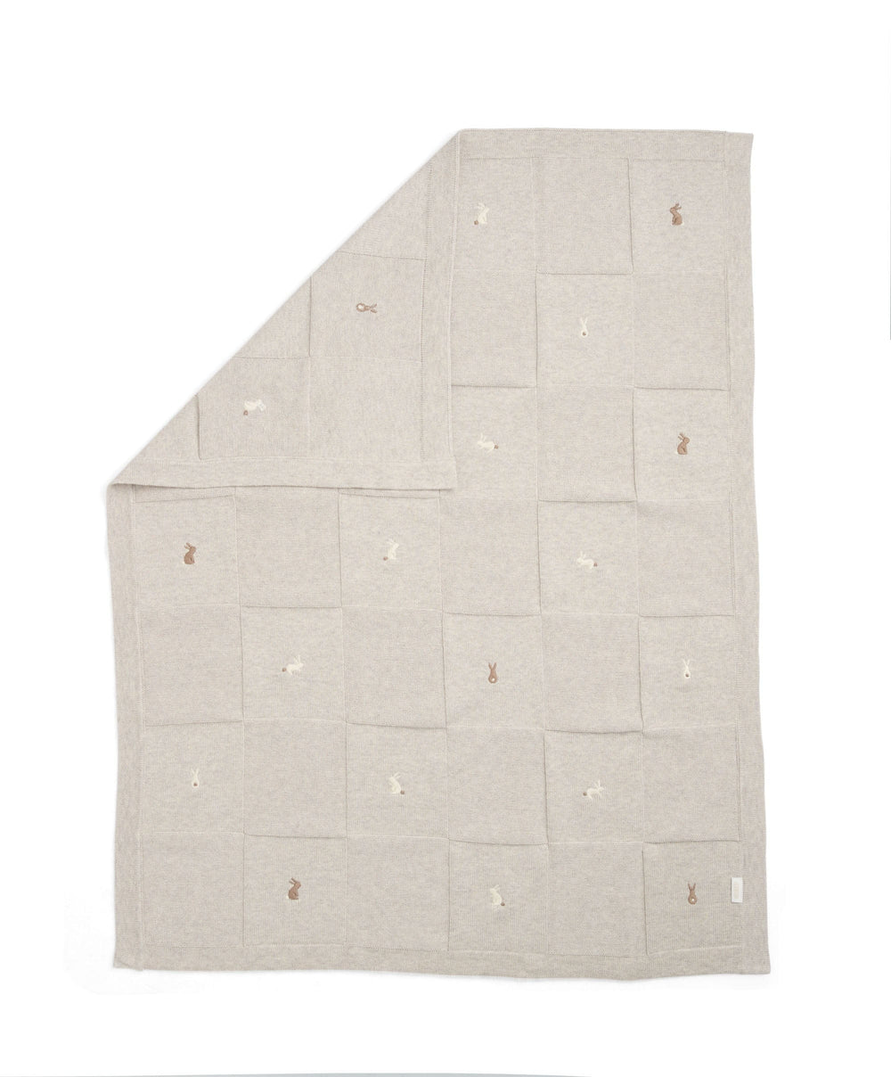 Mamas &amp; Papas Blankets Knitted Blanket - Bunny Grey