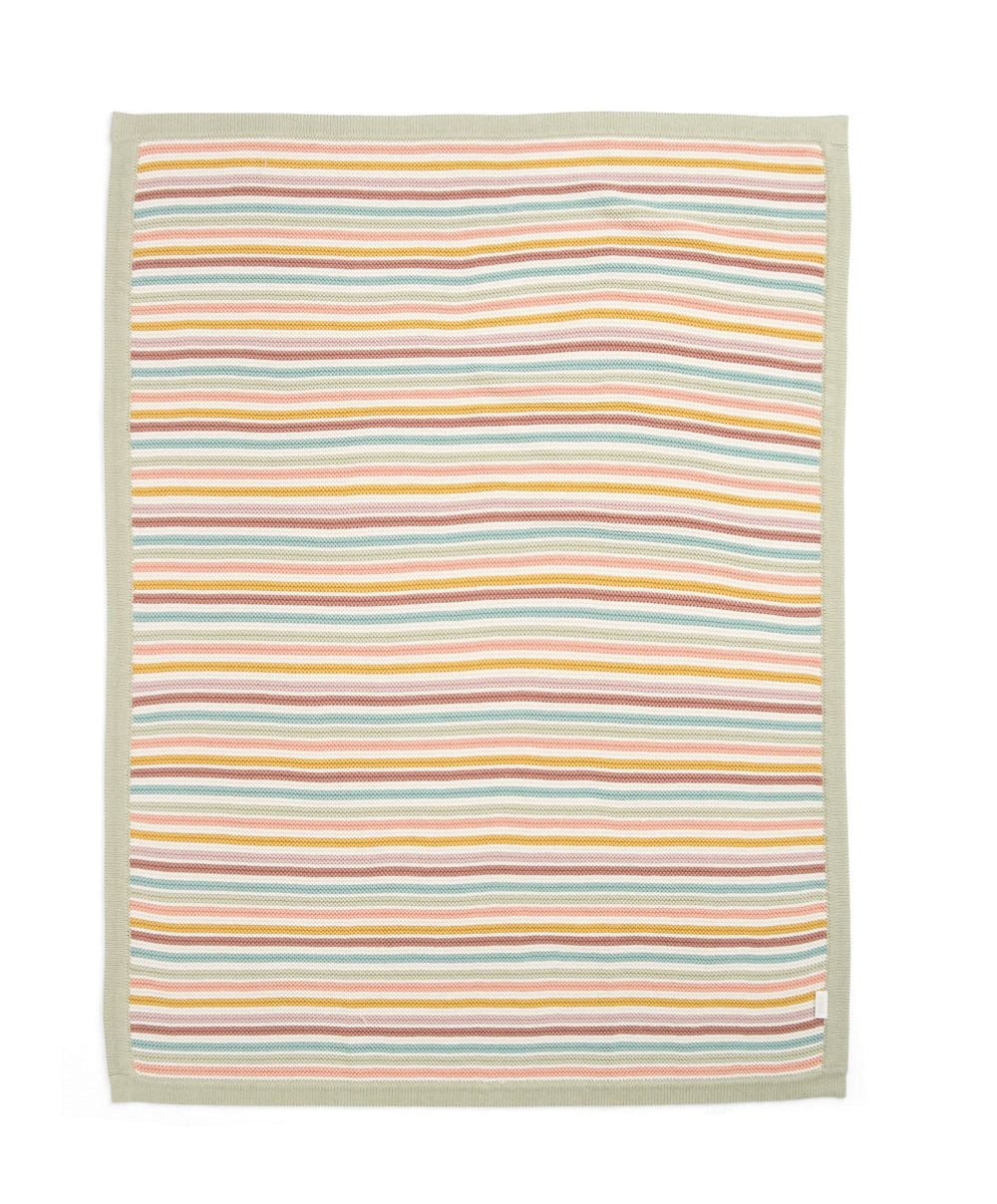 Mamas &amp; Papas Blankets Knitted Blanket -  Multi Colour Stripe