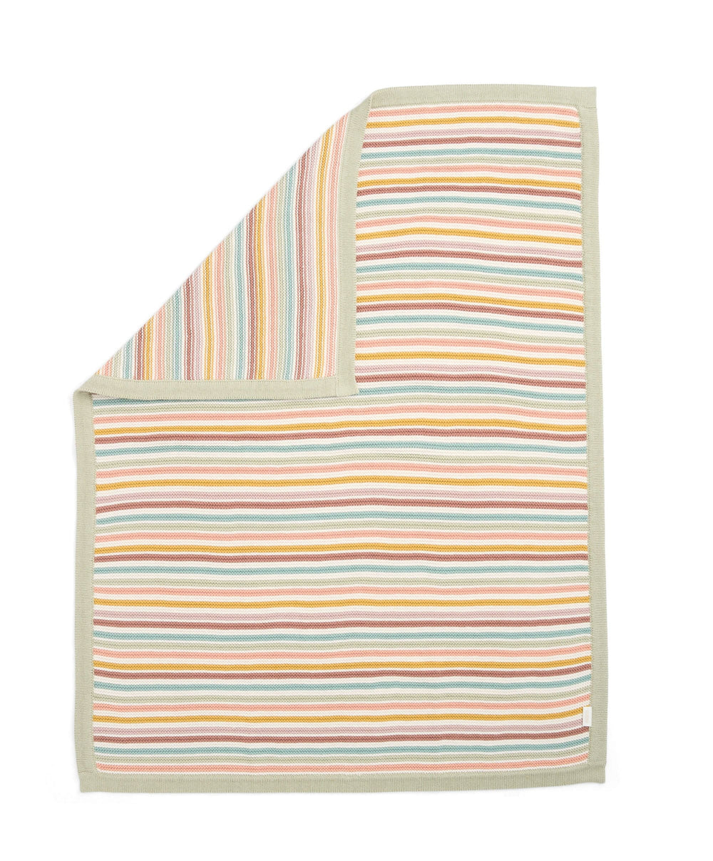 Mamas &amp; Papas Blankets Knitted Blanket -  Multi Colour Stripe