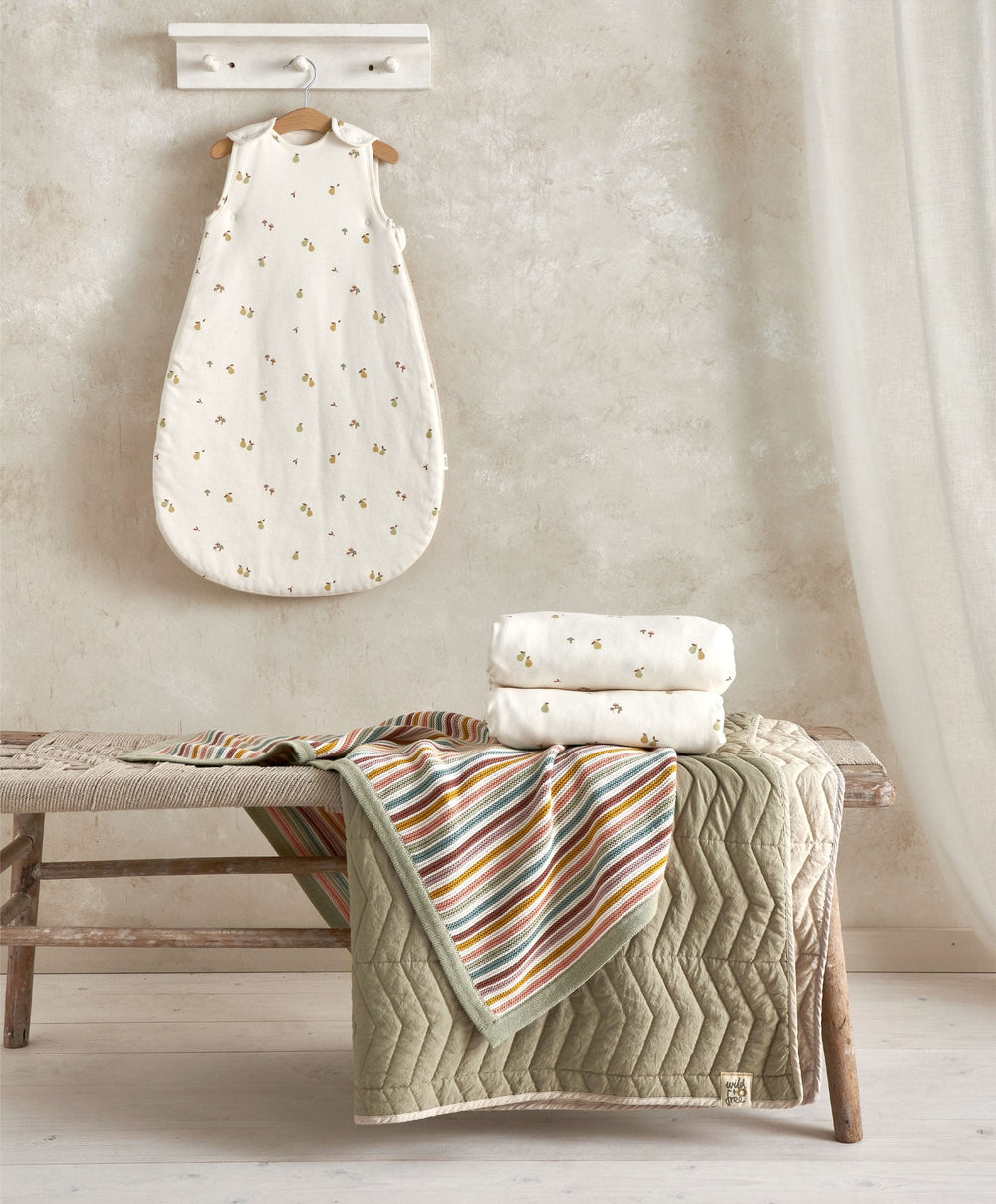 Mamas &amp; Papas Blankets Knitted Blanket -  Multi Colour Stripe