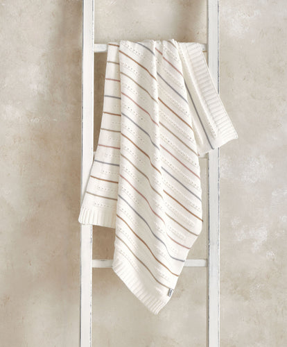 Mamas & Papas Blankets Knitted Blanket - Neutral Stripe