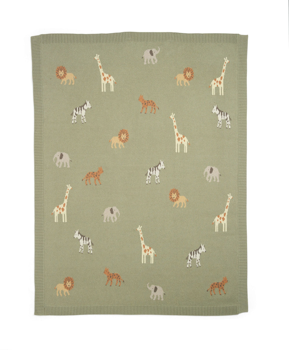 Mamas &amp; Papas Blankets Knitted Blanket - Safari Sage