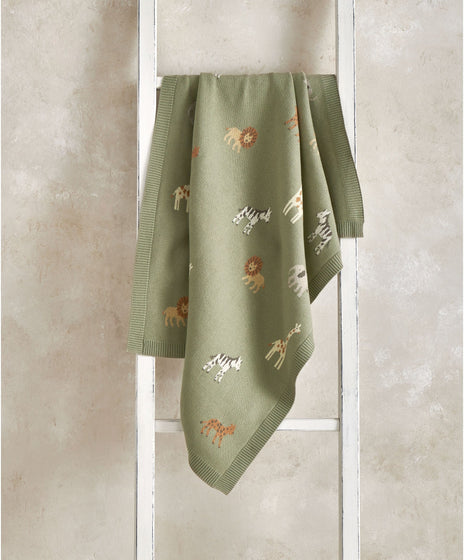 Knitted Blanket - Safari Sage