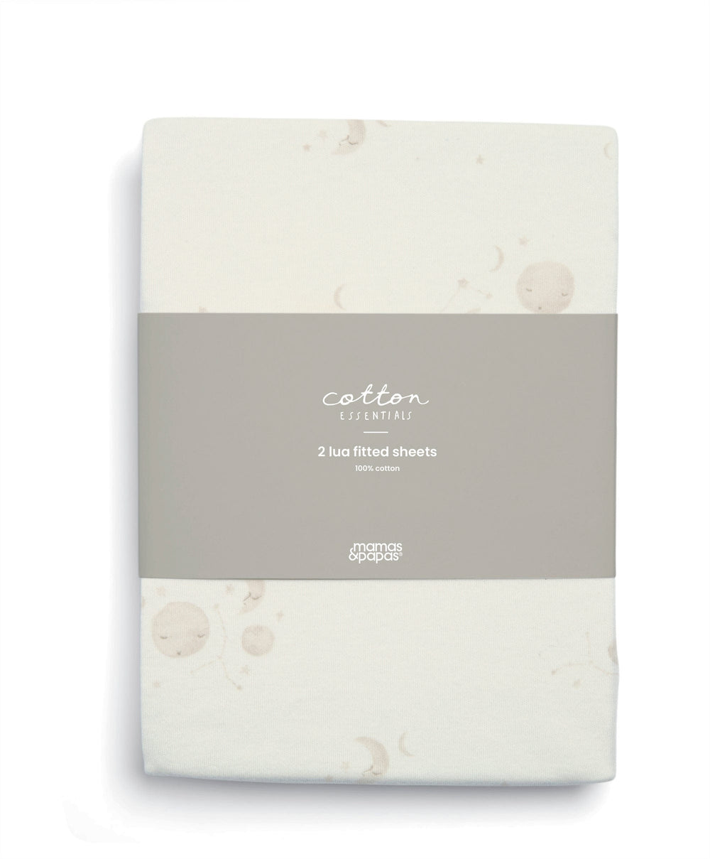 Mamas &amp; Papas Blankets Lua Fitted Sheets (Pack of 2) - Cosmic Sky
