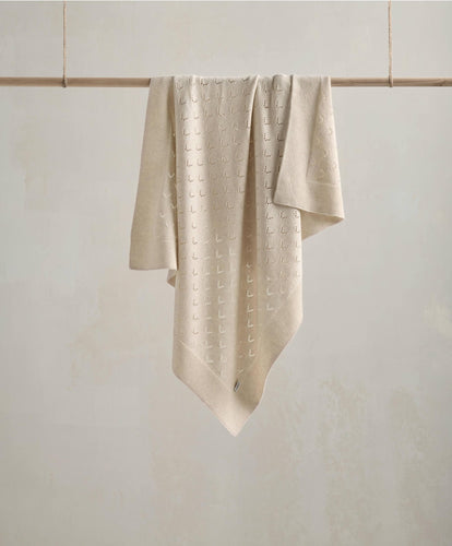 Mamas & Papas Blankets Pointelle Blanket - Born to be Wild - Oatmeal
