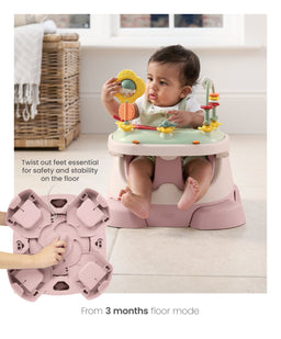 Mamas & Papas Booster Seats Bug 3-in-1 Floor & Booster Seat with Activity Tray - Blossom