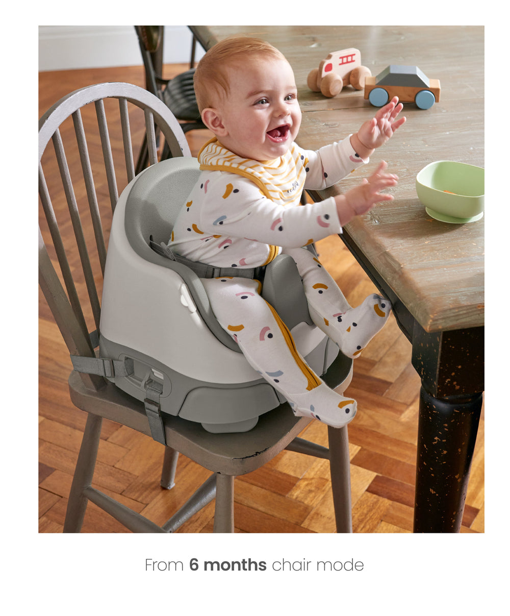Mamas &amp; Papas Booster Seats Bug 3-in-1 Floor &amp; Booster Seat with Activity Tray - Pebble Grey