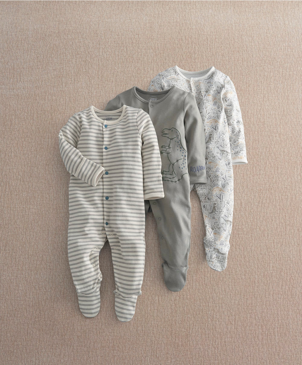 Mamas &amp; Papas Born to Roar Sleepsuits (Pack of 3)