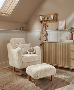 Mamas & Papas Bowdon Nursing Chair & Footstool Set - Snow Teddy