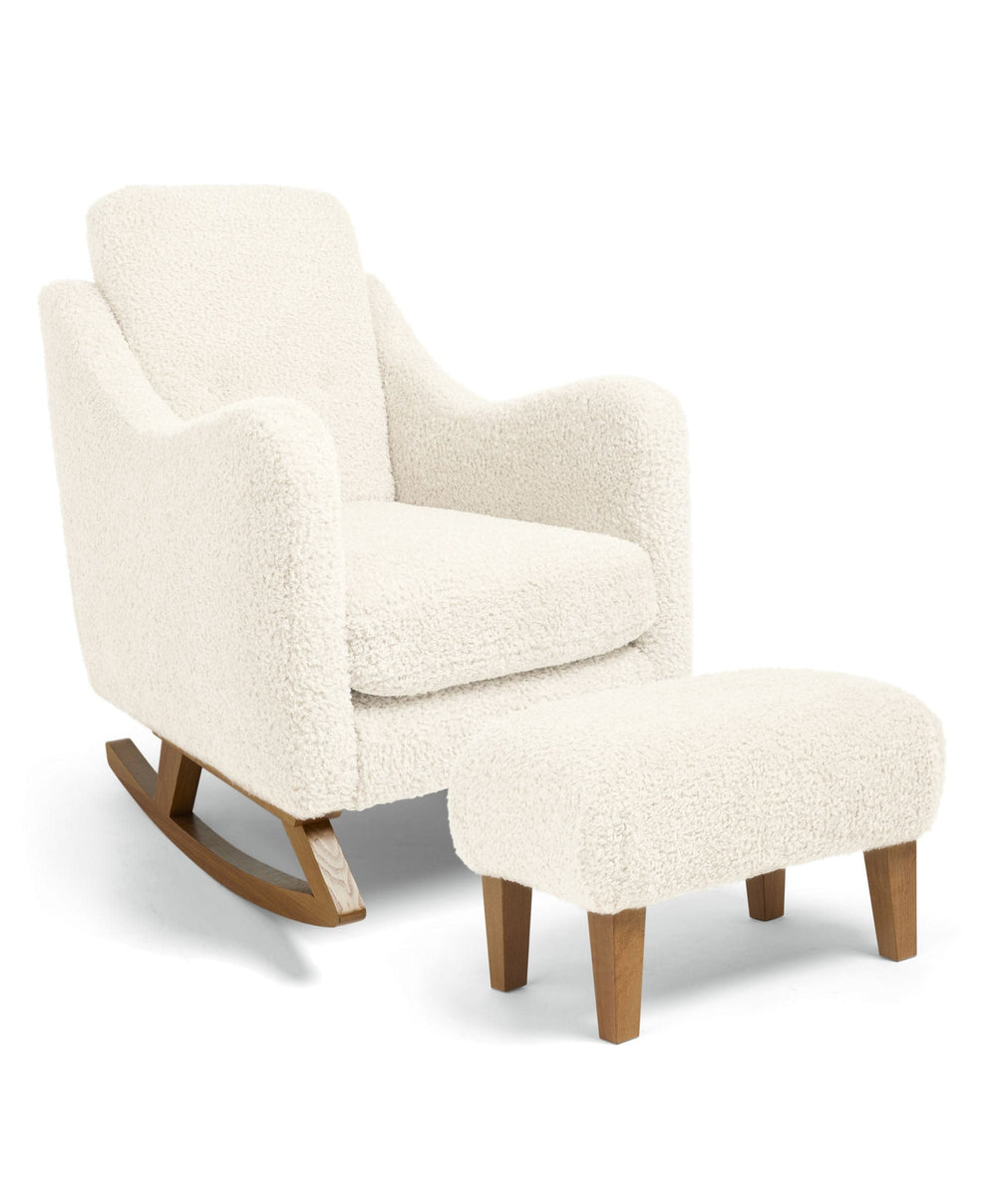 Mamas &amp; Papas Bowdon Nursing Chair &amp; Footstool Set - Snow Teddy