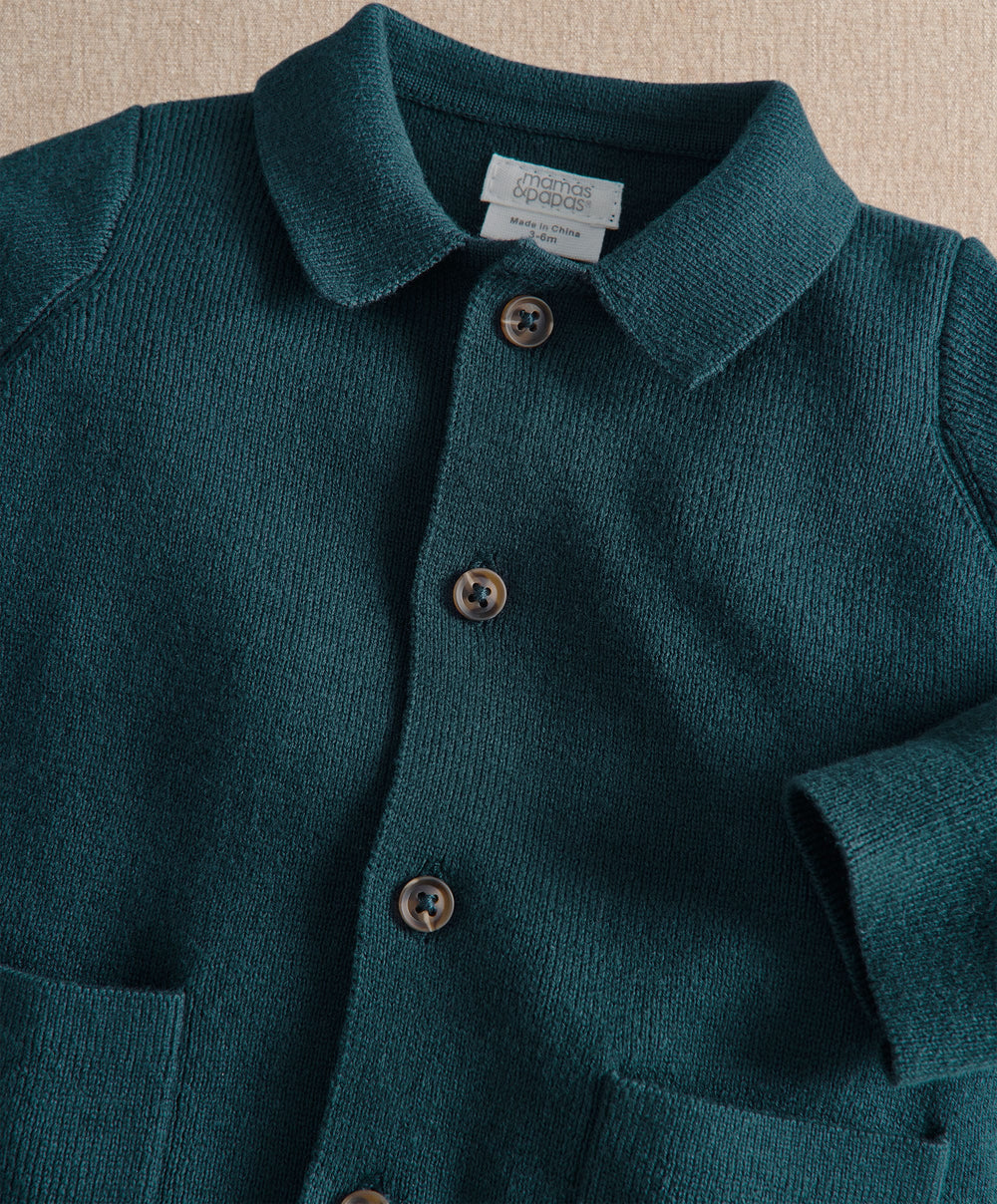 Mamas &amp; Papas Cardigan Green Knitted Cardigan