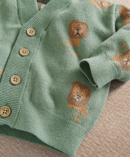 Mamas & Papas Cardigan Lion Knit Cardigan with long Sleeves