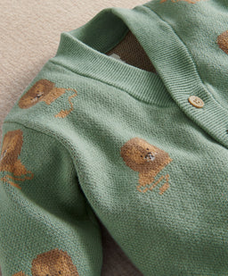 Mamas & Papas Cardigan Lion Knit Cardigan with long Sleeves