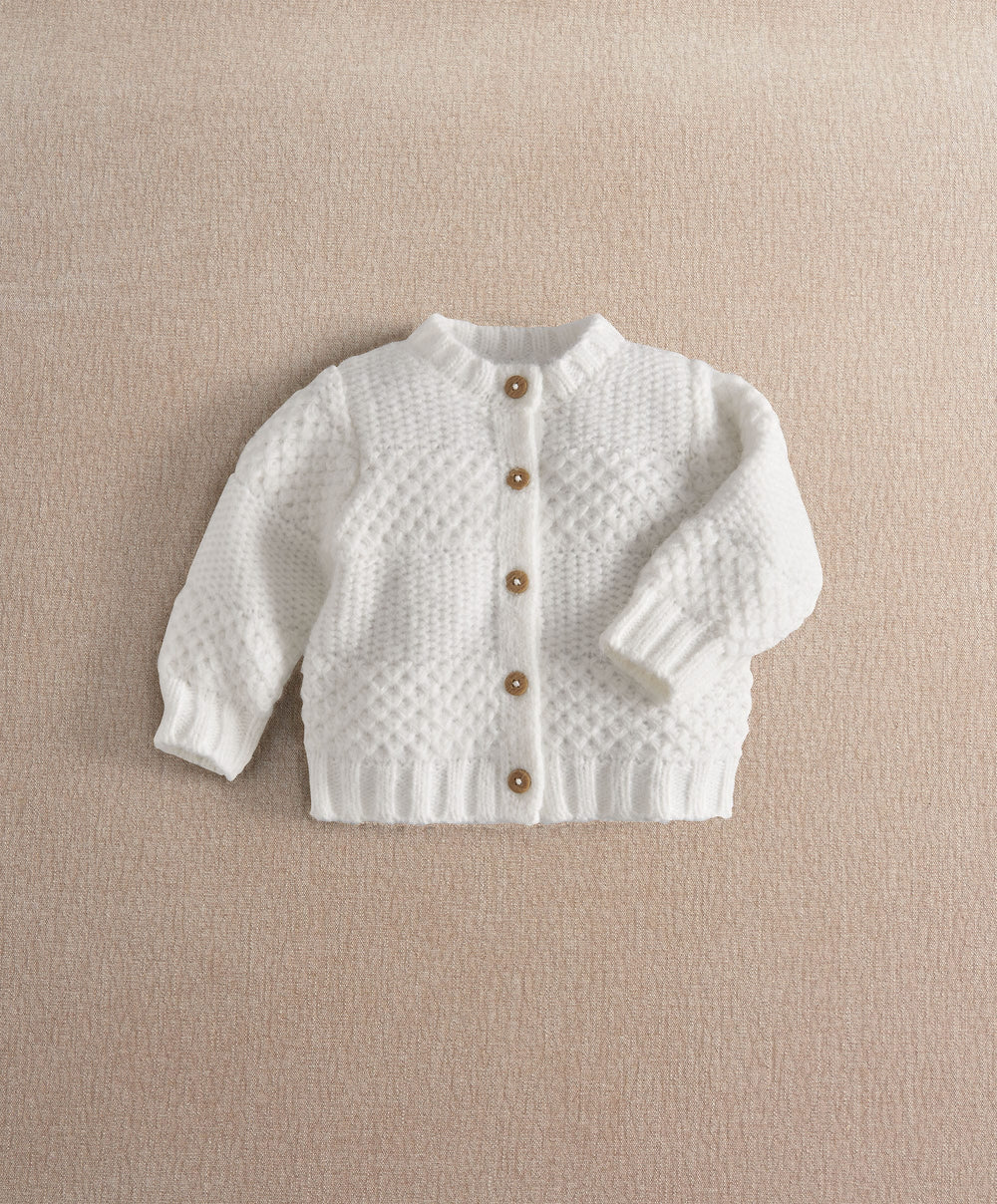Mamas &amp; Papas Cardigan White Textured Cable Knit Cardigan